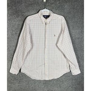 Ralph Lauren Classic Fit Windowpane Button Down Dress Shirt Mens Size 16.5 Large